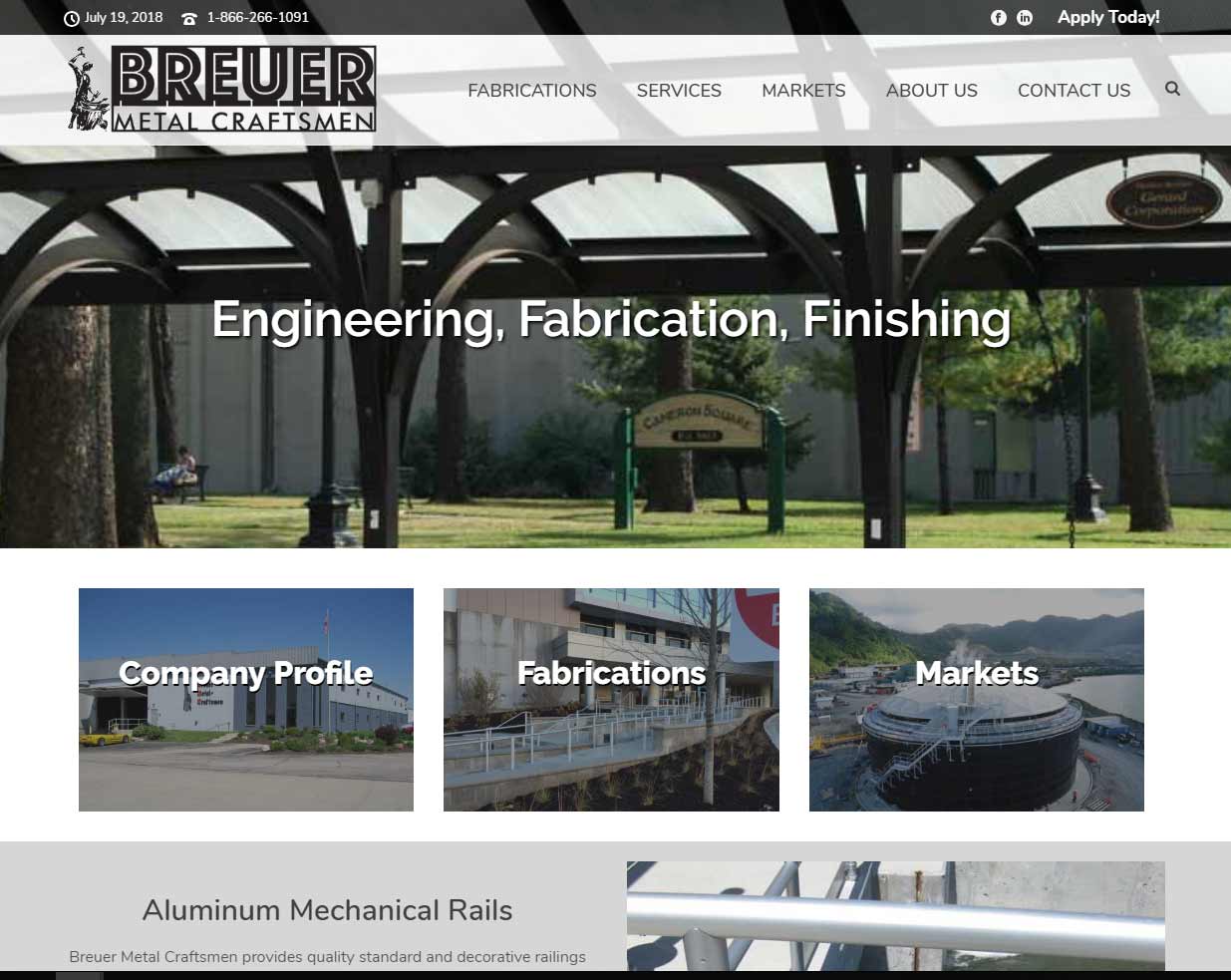 breuer metal website design